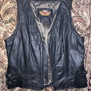 genuine leather vintage Harley Davidson vest